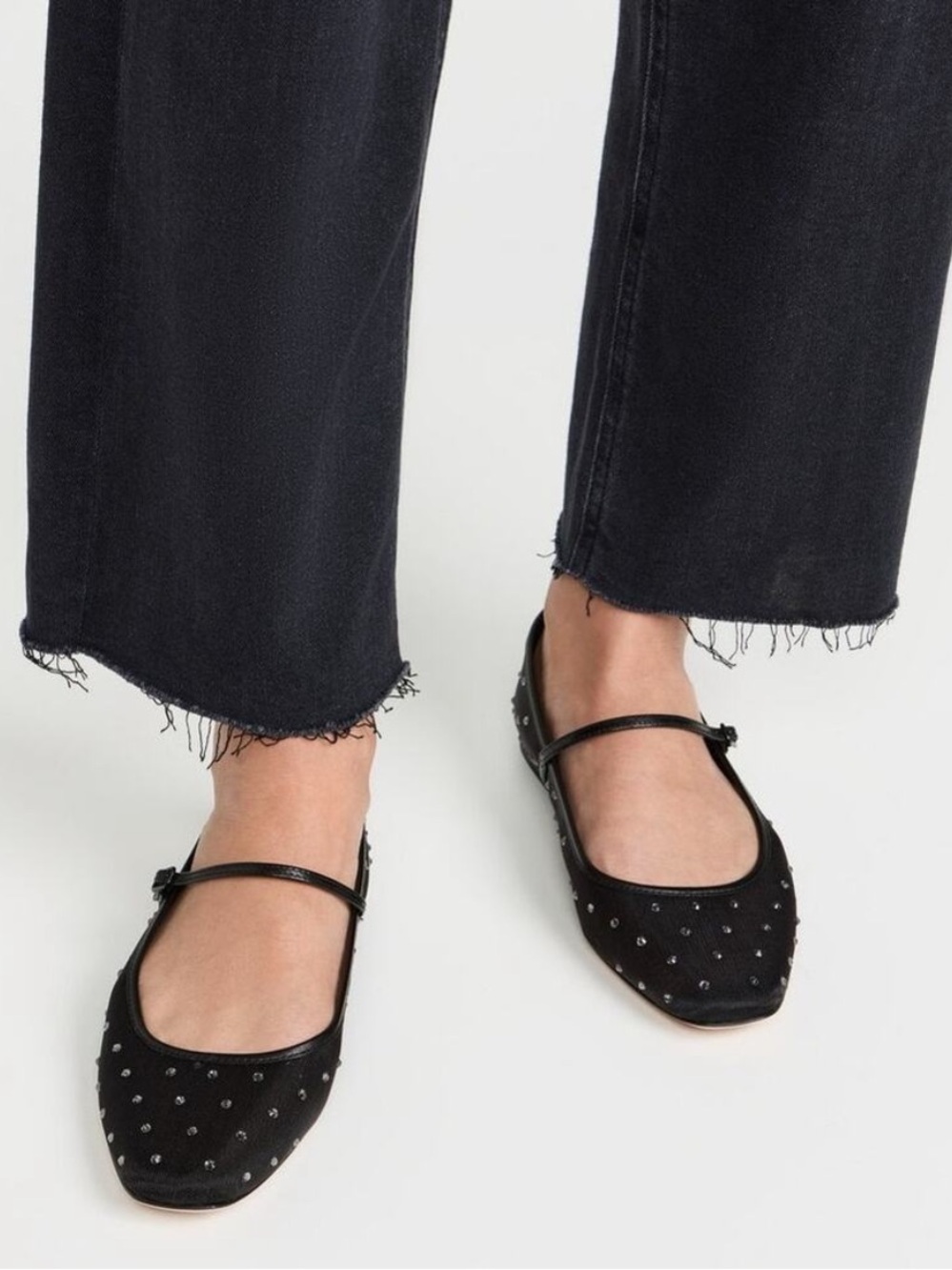 Veronica Beard Ellie Crystal Mesh Mary Jane Ballerina Flats Size 8
